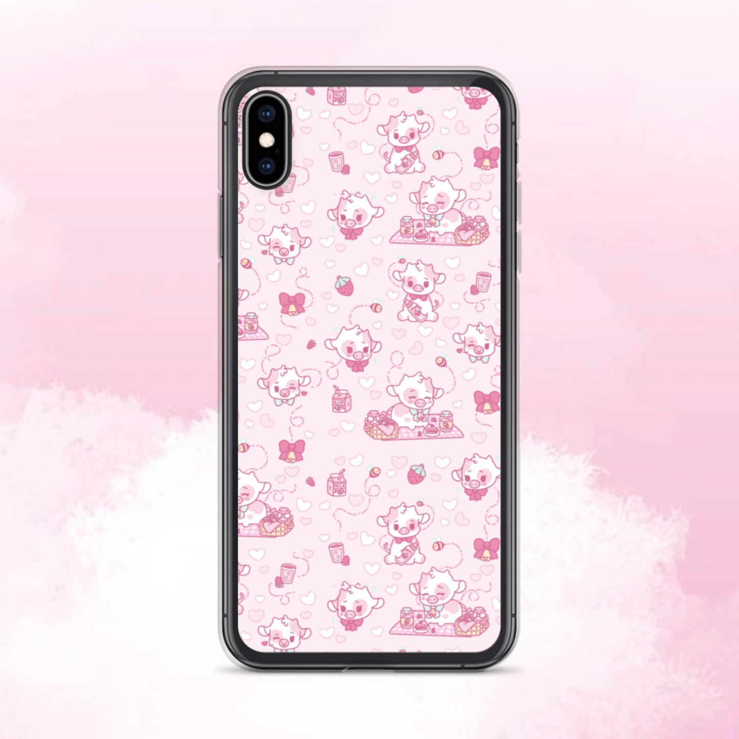 Strawberry Cow Print Clear Case for iPhone®