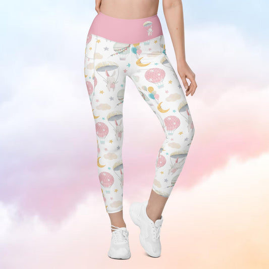 Balloon Bunny Pattern Leggings with Pockets