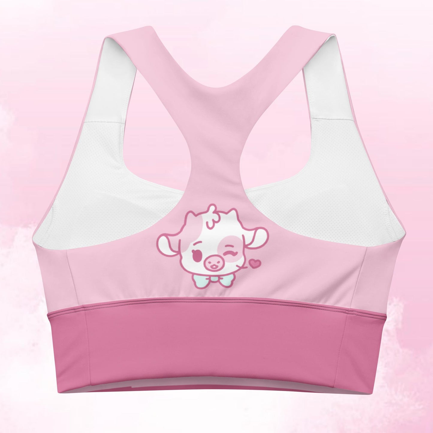 Strawberry Cow Longline sports bra