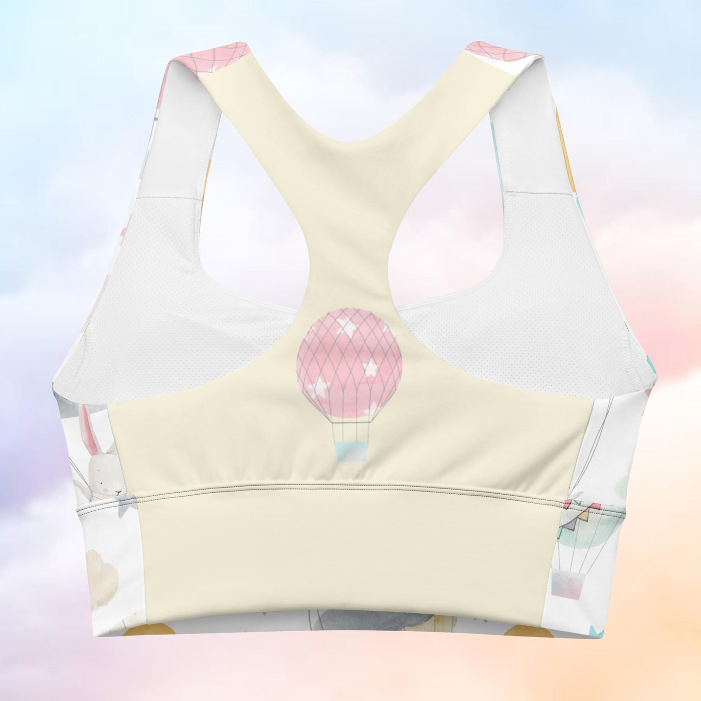 Balloon Bunny Pattern Longline Sports Bra