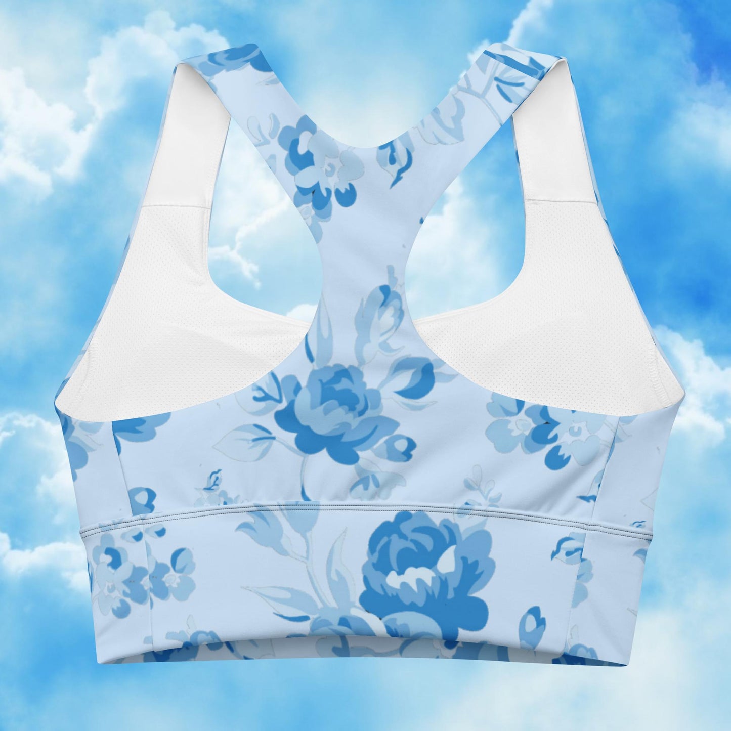 Blue Rose Blue Longline Sports Bra