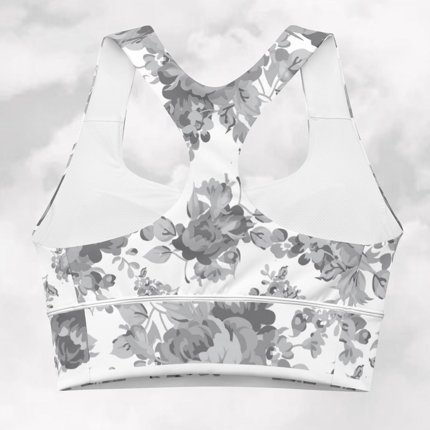 Grey Rose Double Grey Longline Sports Bra