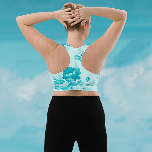 Cyan Rose Double Cyan Longline Sports Bra