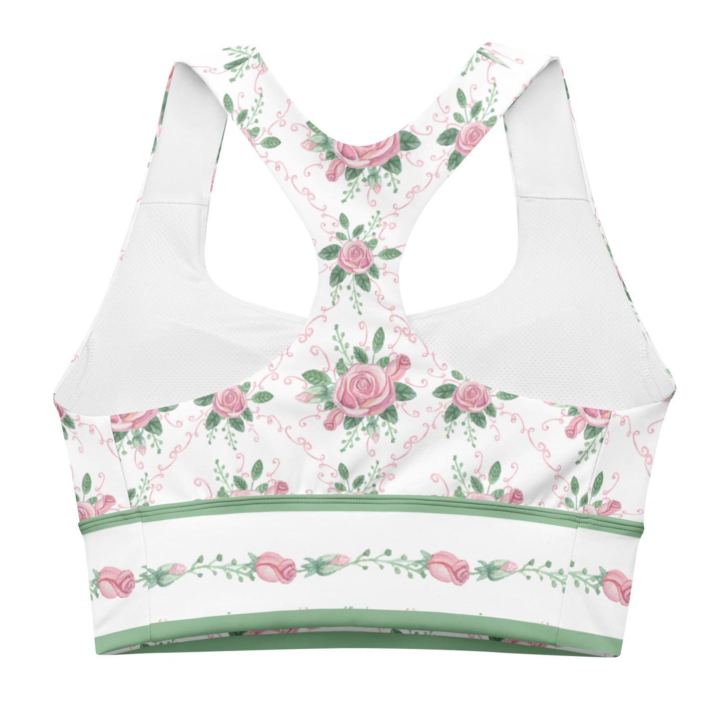 Floral Tiny Rose Longline Sports Bra