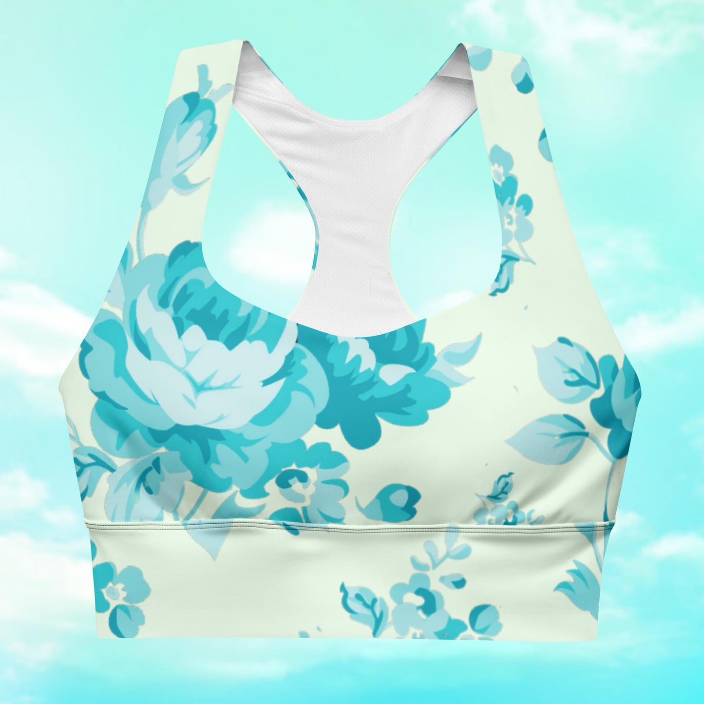 Cyan Rose Double Celery Longline Sports Bra