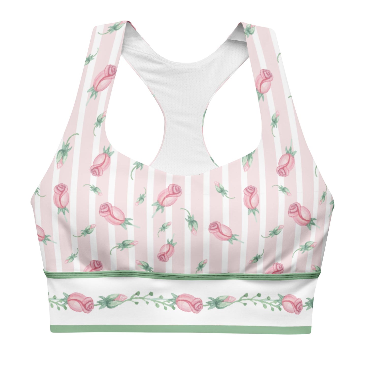 Wallpaper Tiny Rose Longline Sports Bra