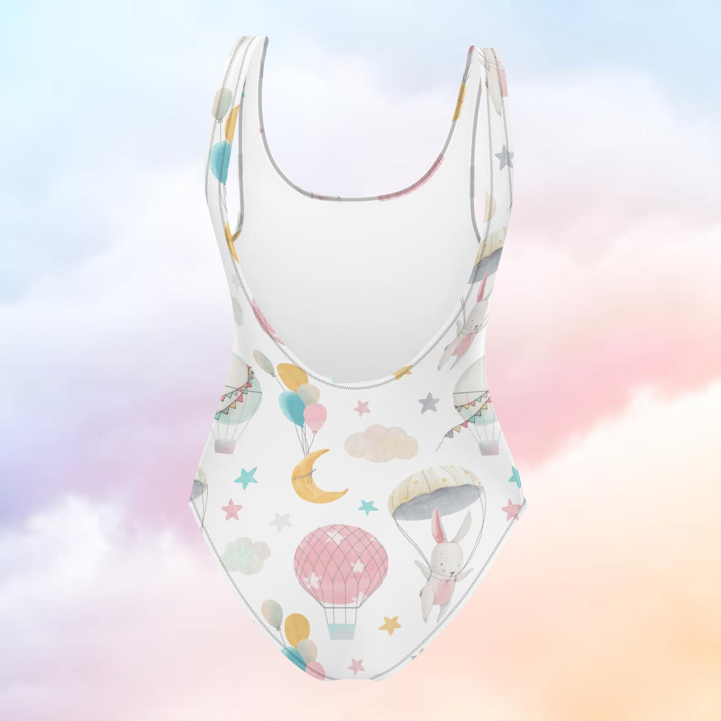 Balloon Bunny Pattern One-Piece Swimsuit