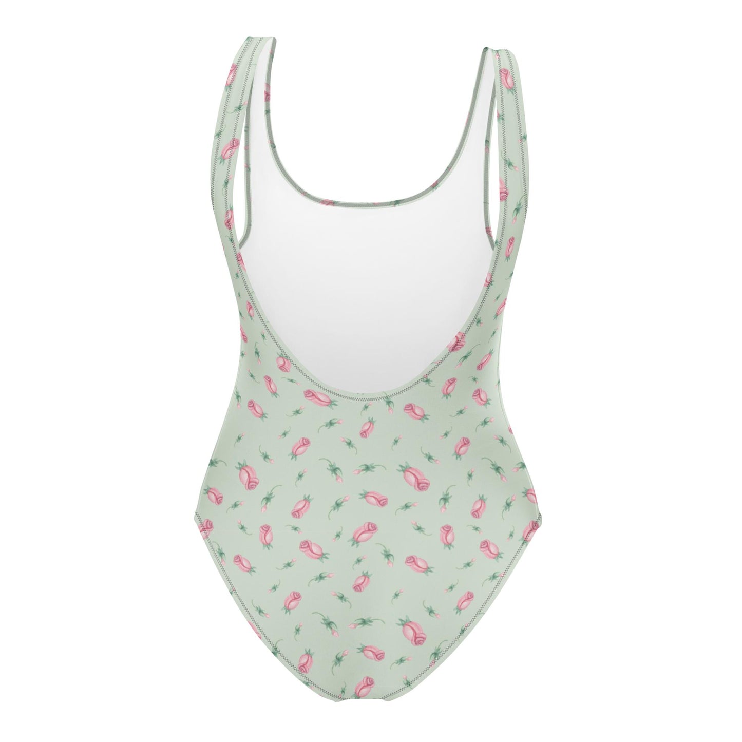 Green Tiny Rose One-Piece Swimsuit