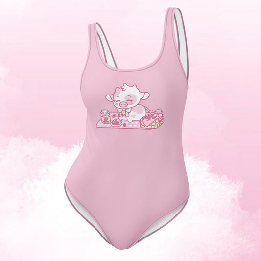 Strawberry Cow One-Piece Swimsuit