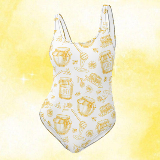 Honey Pot Pattern One-Piece Swimsuit