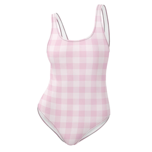 Pink Gingham One-Piece Swimsuit