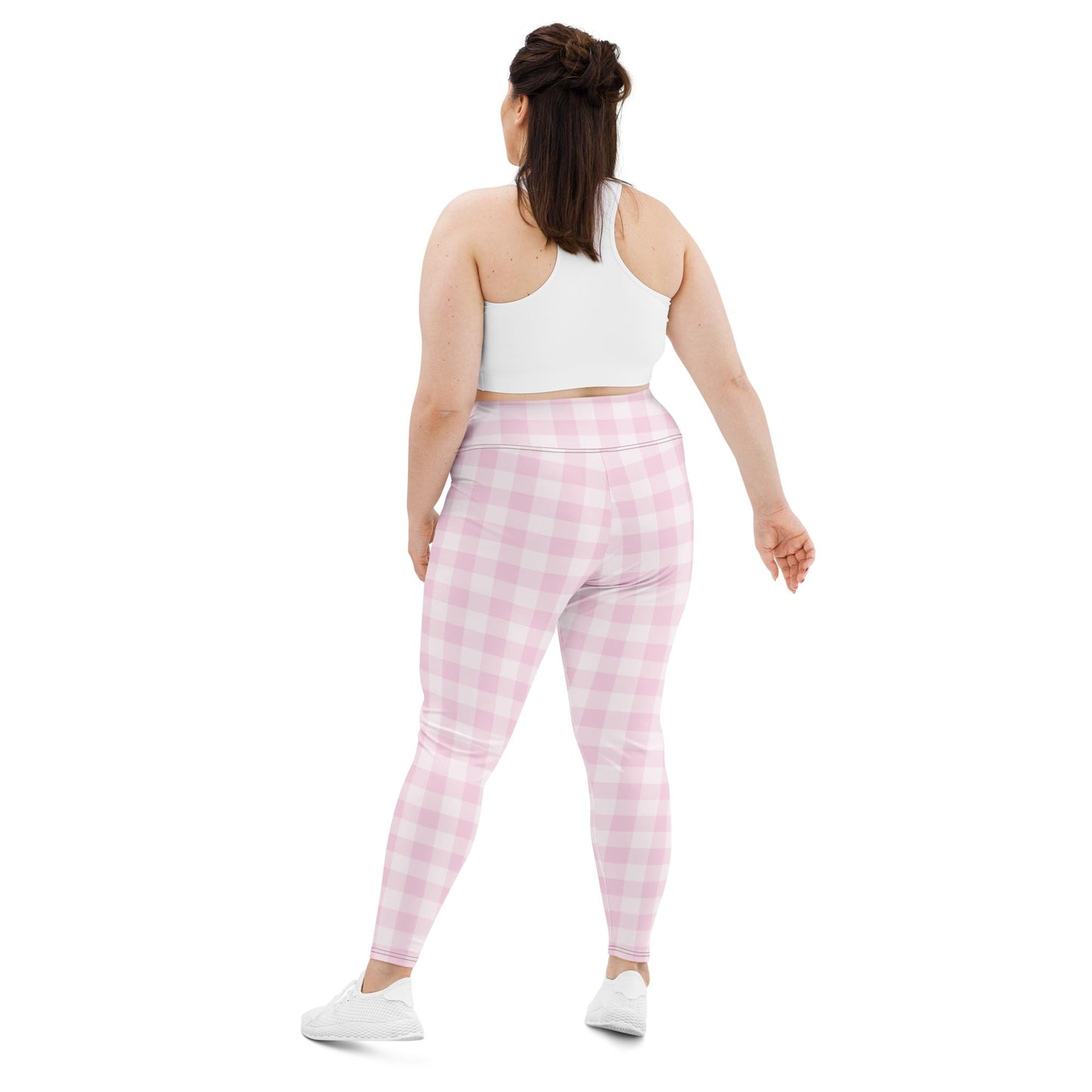 Pink Gingham Plus Size Leggings