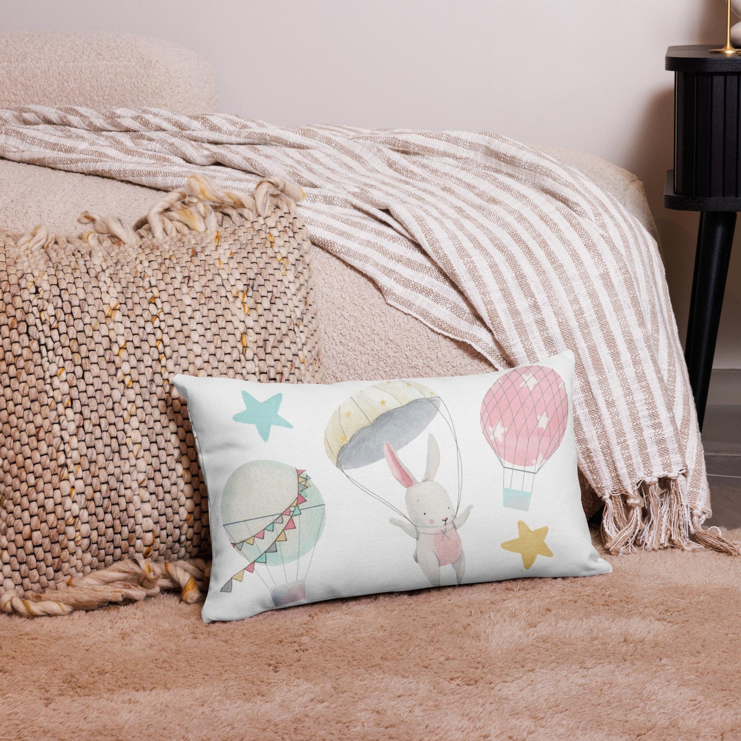 Balloon Bunny Premium Pillow Case