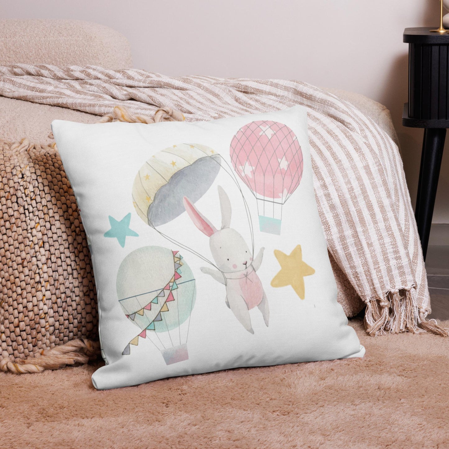 Balloon Bunny Premium Pillow Case