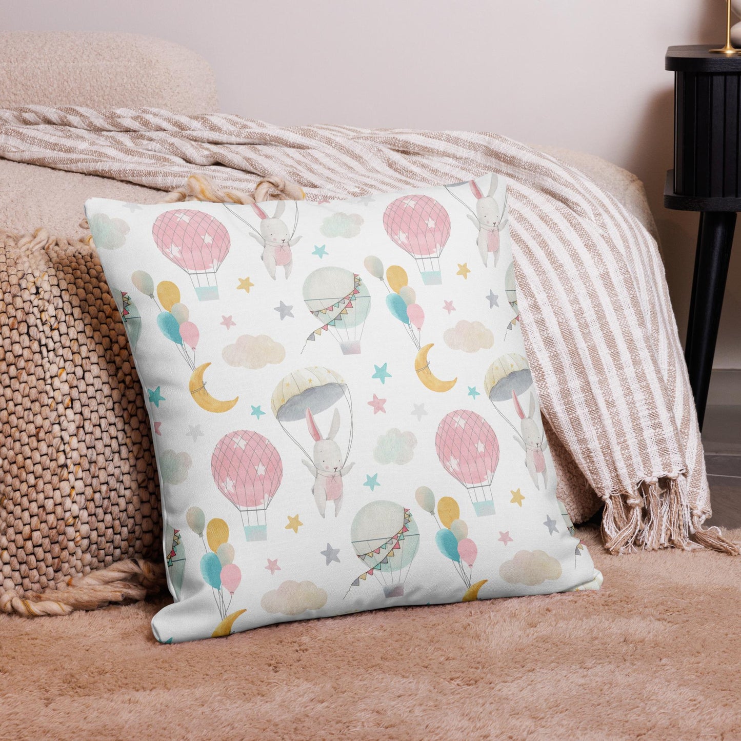 Balloon Bunny Premium Pillow Case