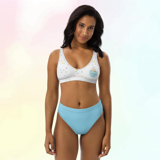 Breakfast Buddies Cereal CRecycled High-Waisted Bikini