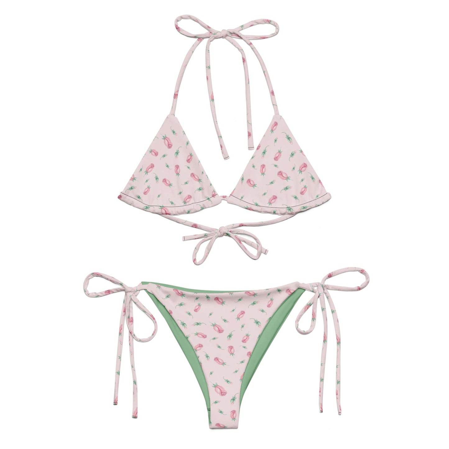 Pink Tiny Rose String Bikini