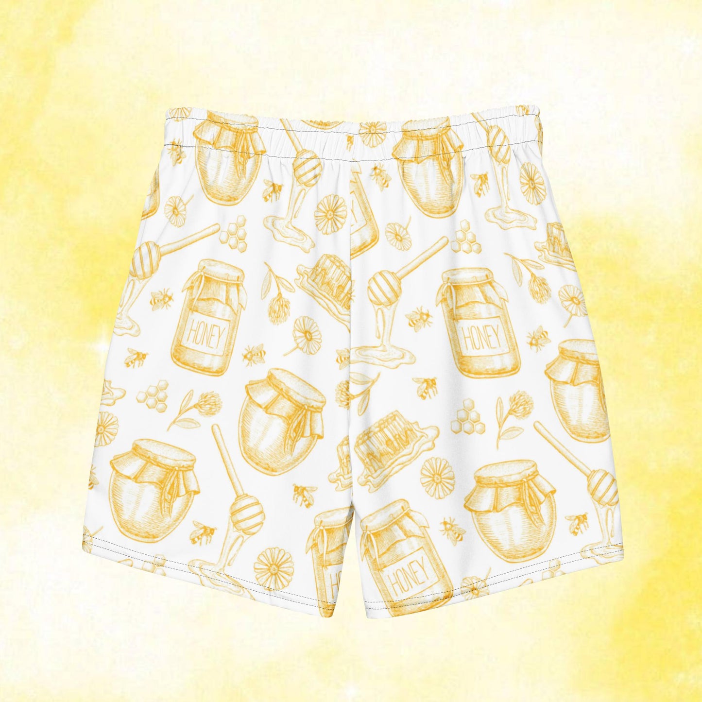 Honey Pot Pattern Men's Swim Trunks