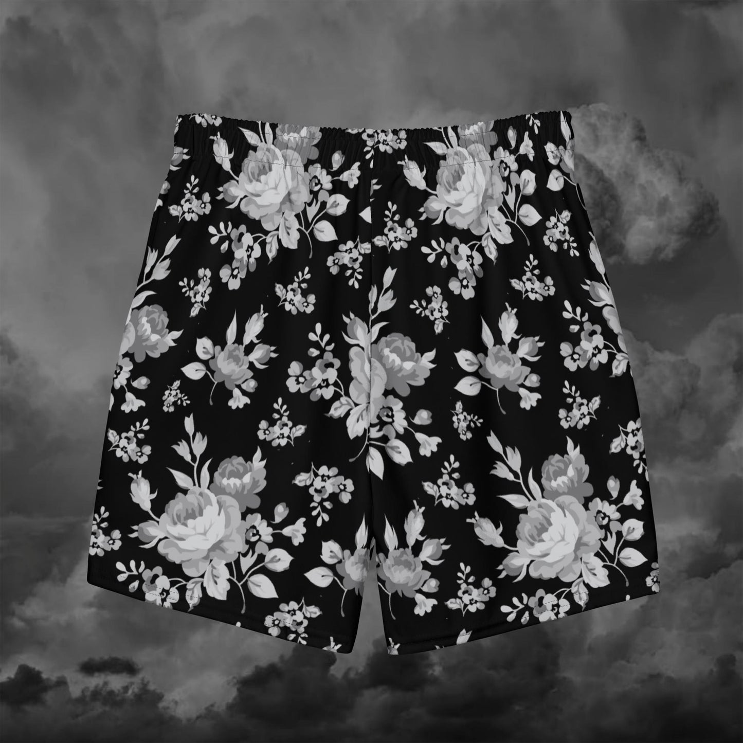 Grey Rose Black Men's Swim Trunks