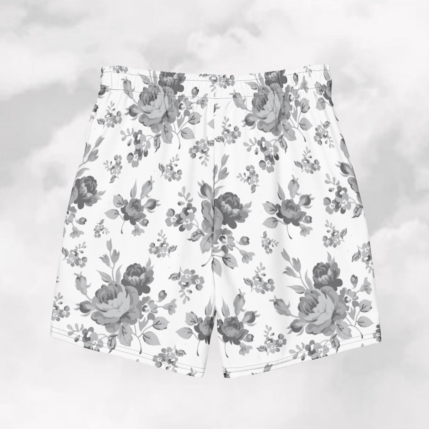 Grey Rose White Men's Swim Trunks