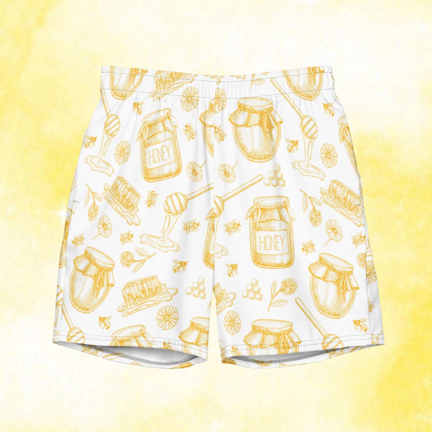 Honey Pot Pattern Men's Swim Trunks