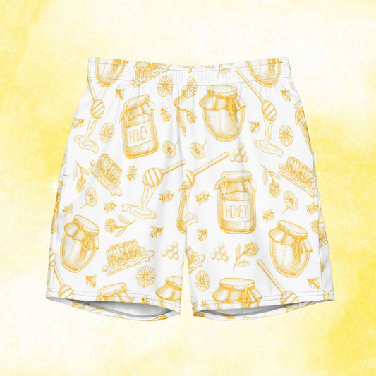 Honey Pot Pattern Men's Swim Trunks