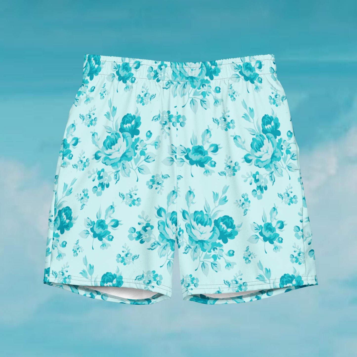 Cyan Rose Cyan Men's Swim Trunks