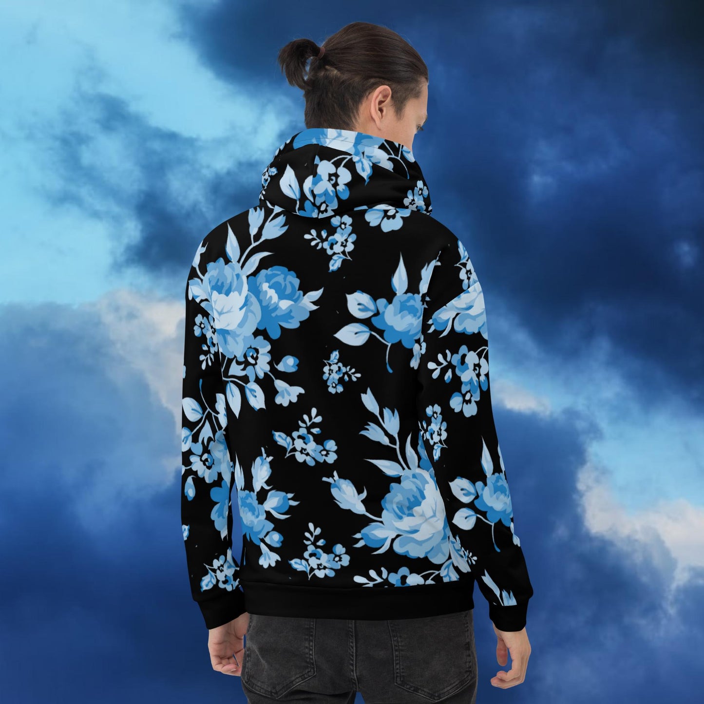 Blue Rose Black Unisex Hoodie