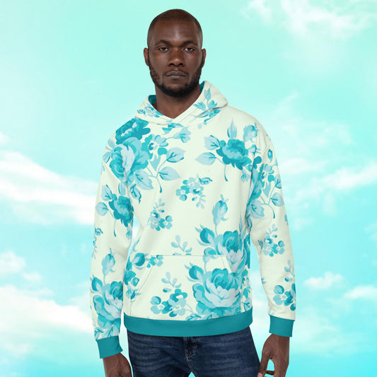 Cyan Rose Celery Unisex Hoodie