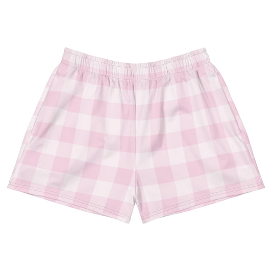 Pink Gingham Women’s Recycled Athletic Shorts