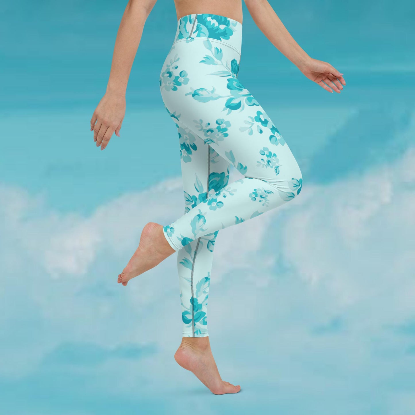 Cyan Rose Cyan Yoga Leggings