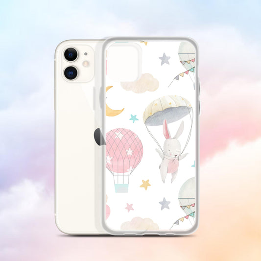 Balloon Bunny Pattern Clear Case for iPhone®