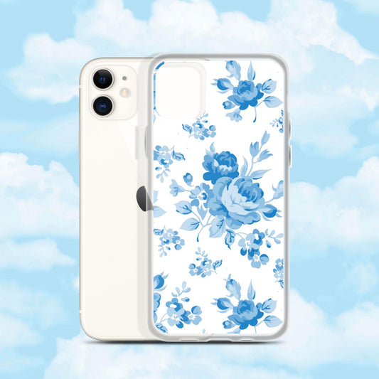 Blue Rose White Clear Case for iPhone®