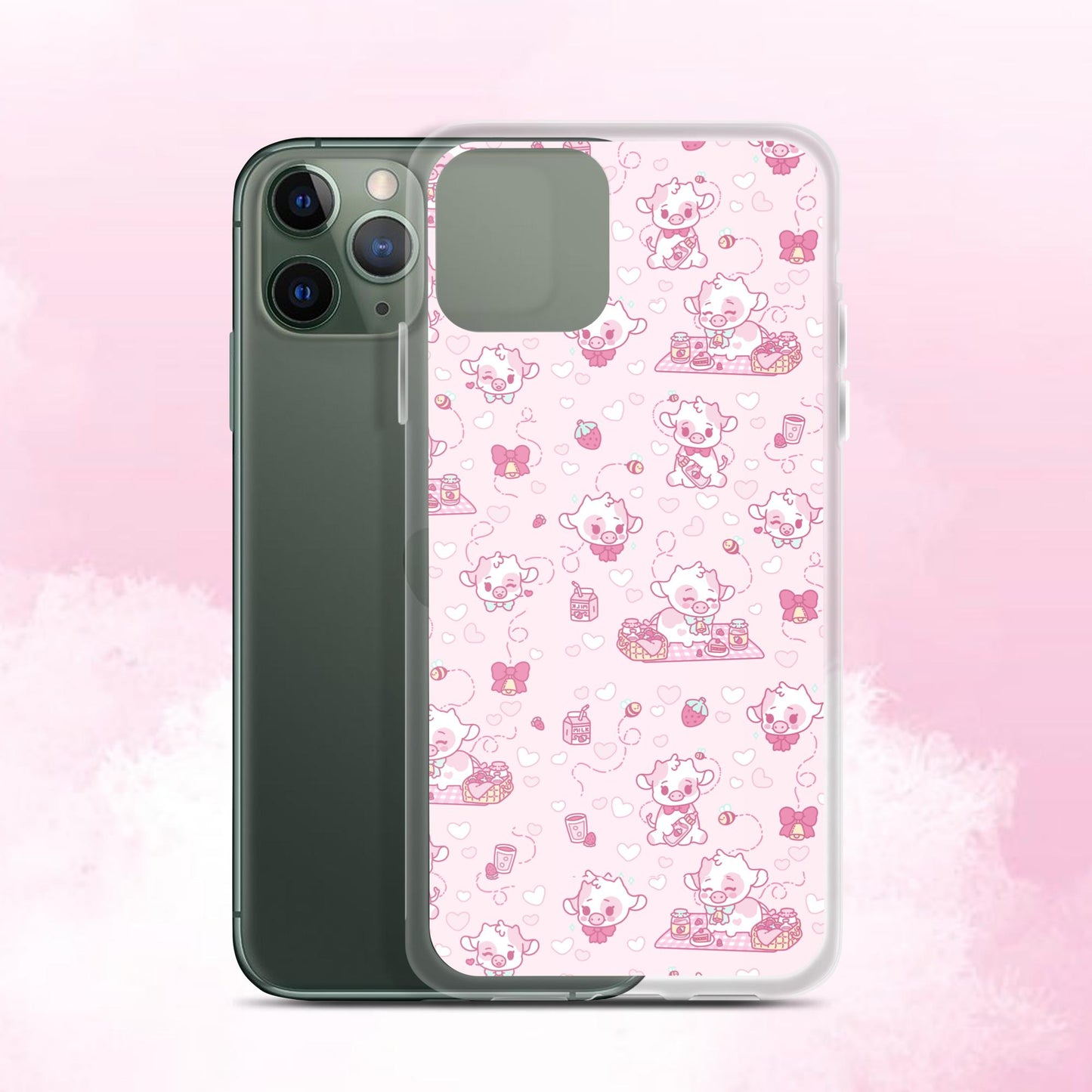 Strawberry Cow Print Clear Case for iPhone®