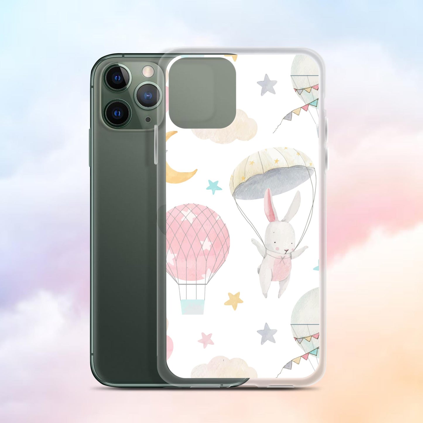 Balloon Bunny Pattern Clear Case for iPhone®