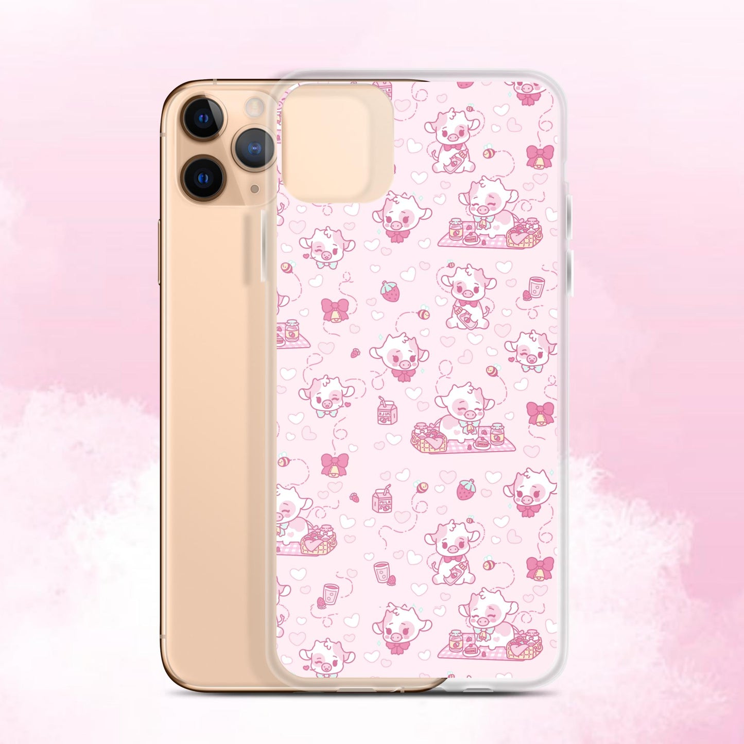 Strawberry Cow Print Clear Case for iPhone®