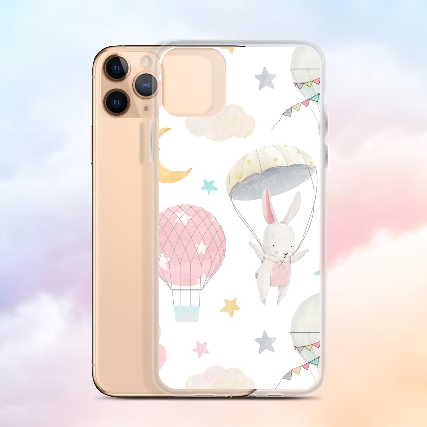 Balloon Bunny Pattern Clear Case for iPhone®