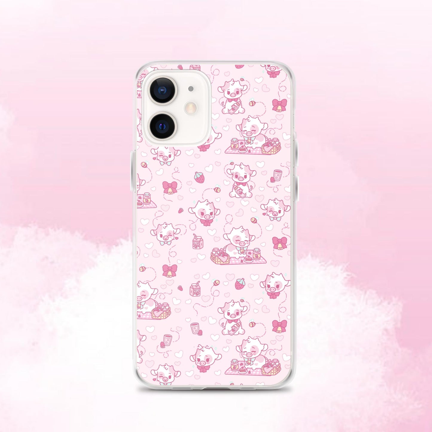 Strawberry Cow Print Clear Case for iPhone®