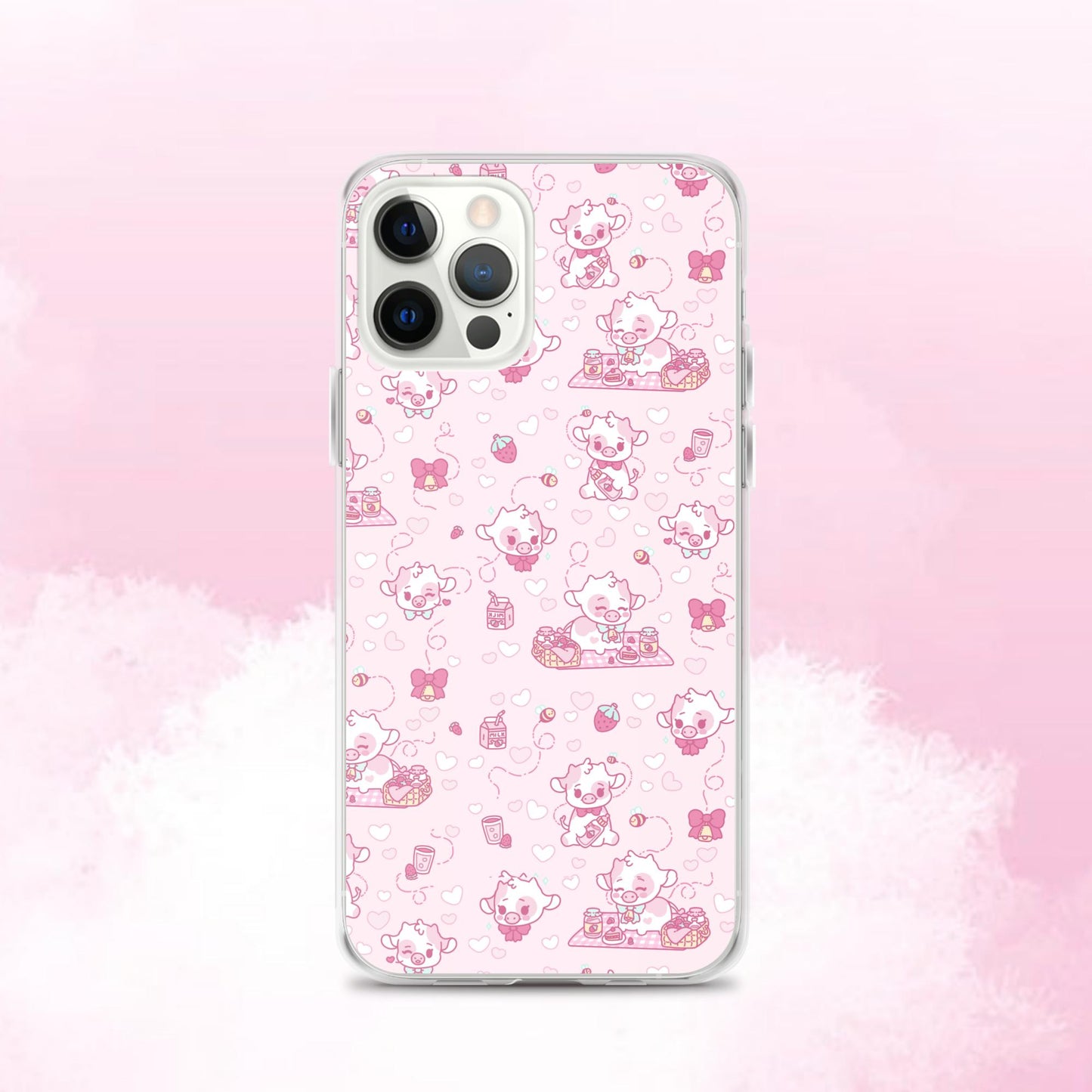 Strawberry Cow Print Clear Case for iPhone®