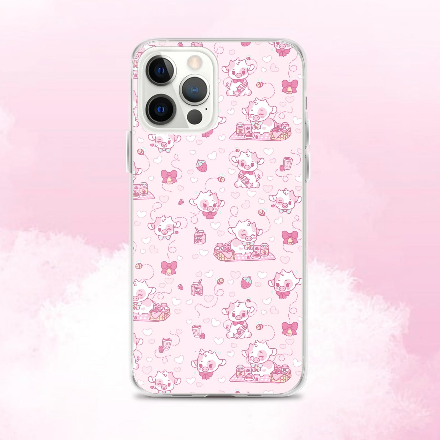 Strawberry Cow Print Clear Case for iPhone®