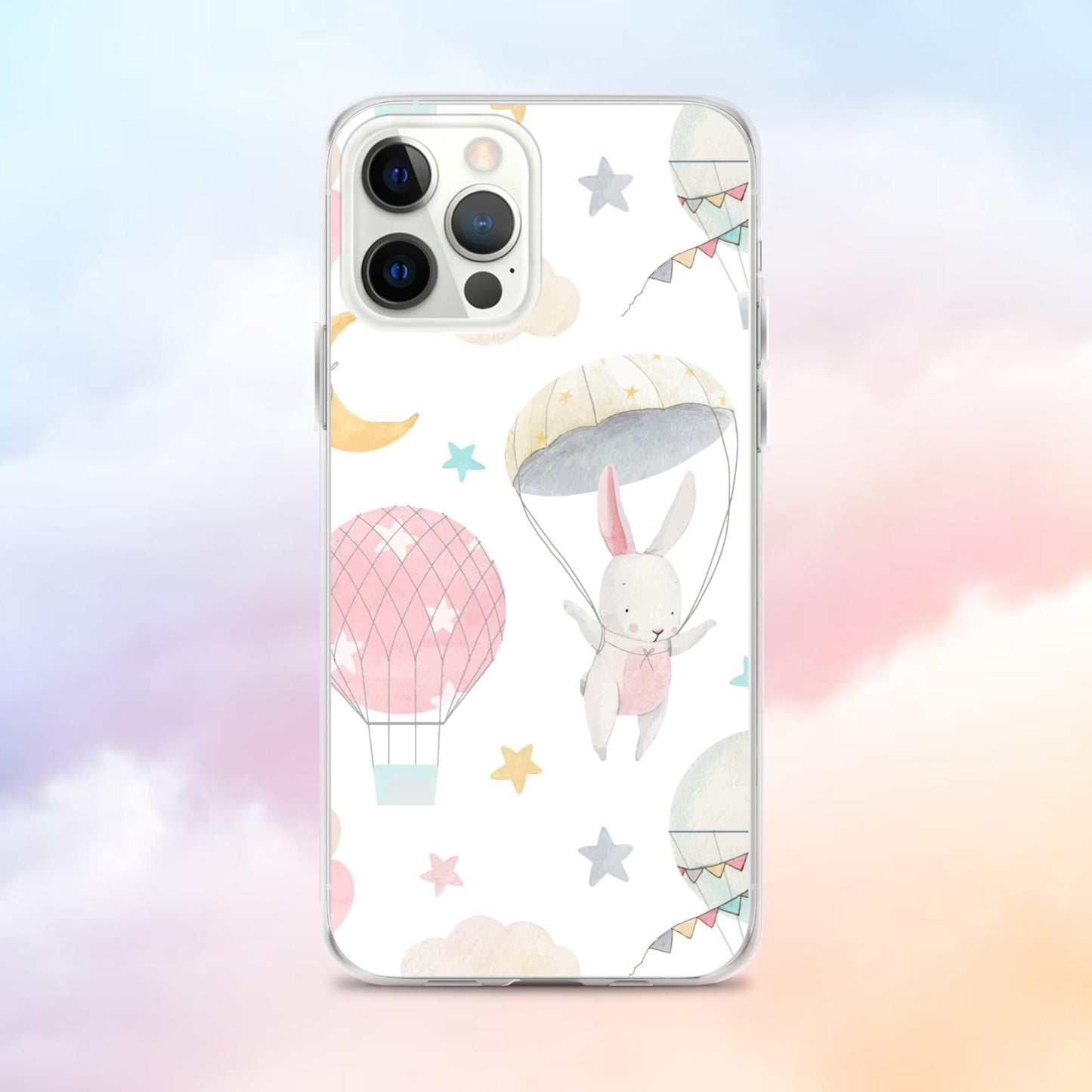 Balloon Bunny Pattern Clear Case for iPhone®