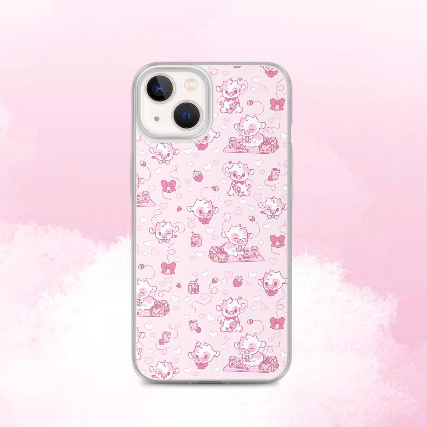 Strawberry Cow Print Clear Case for iPhone®