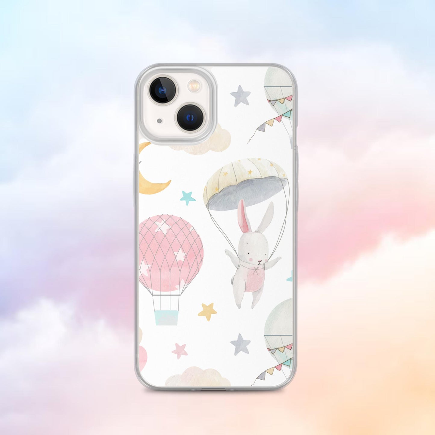 Balloon Bunny Pattern Clear Case for iPhone®