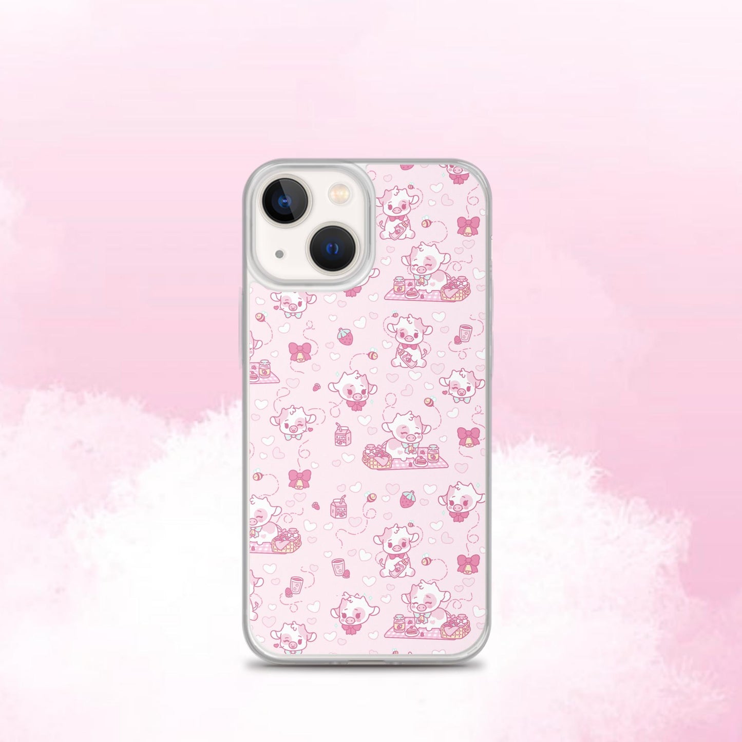 Strawberry Cow Print Clear Case for iPhone®