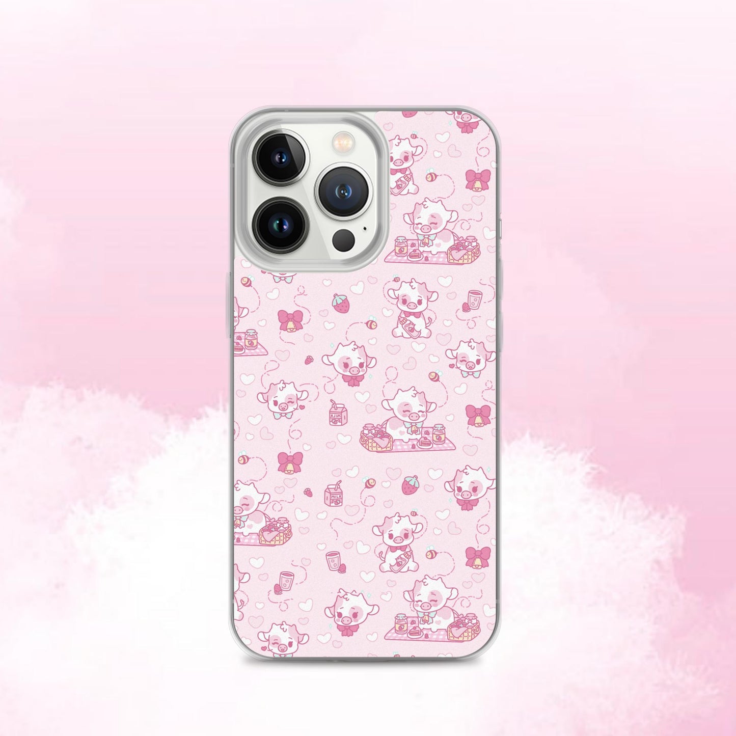 Strawberry Cow Print Clear Case for iPhone®