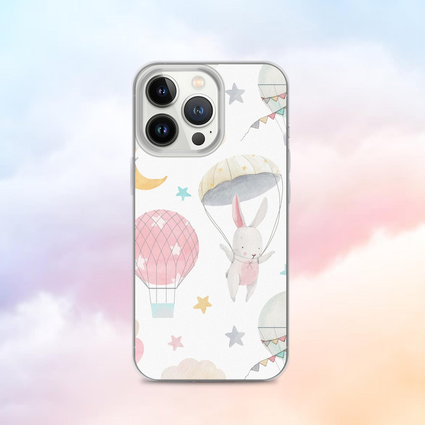 Balloon Bunny Pattern Clear Case for iPhone®