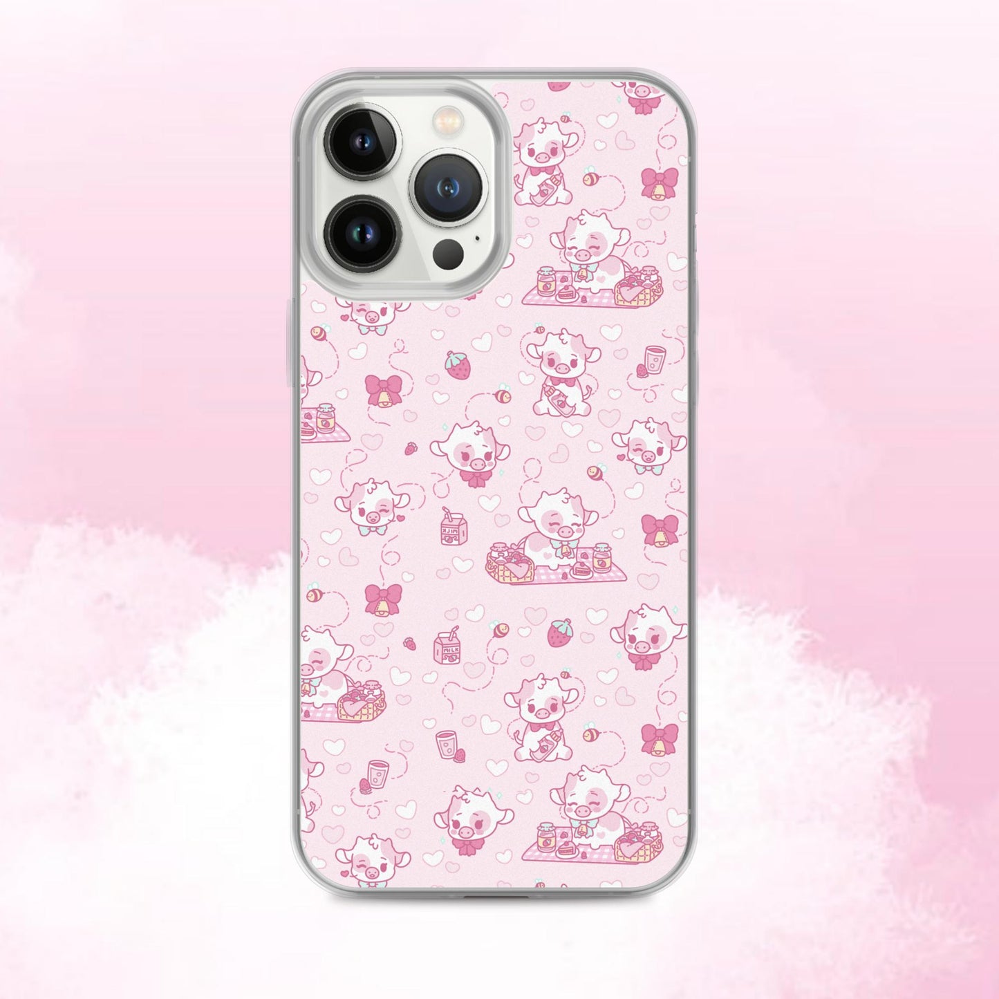 Strawberry Cow Print Clear Case for iPhone®