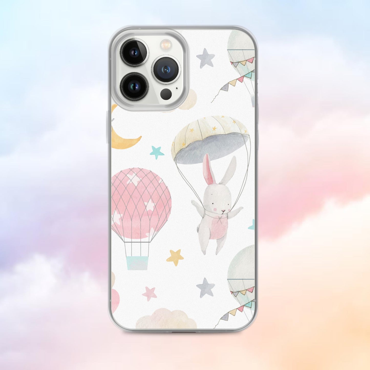 Balloon Bunny Pattern Clear Case for iPhone®