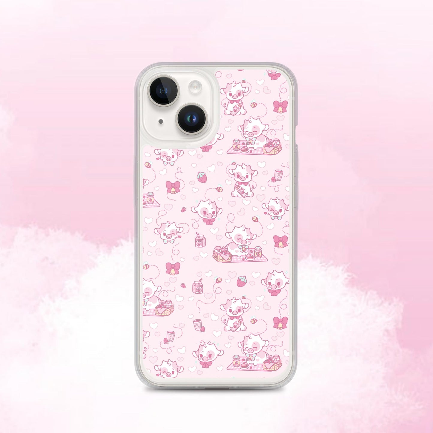 Strawberry Cow Print Clear Case for iPhone®