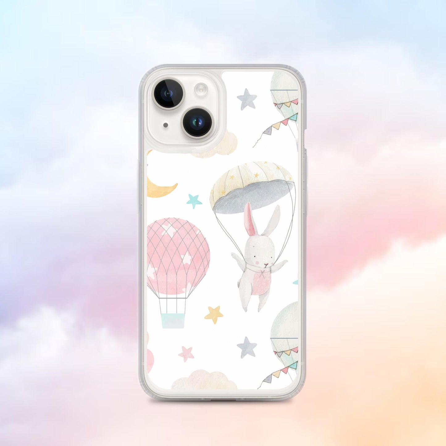 Balloon Bunny Pattern Clear Case for iPhone®